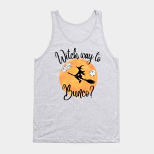 Bunco Halloween Witch Way to Bunco Dice Tank Top